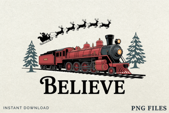 Believe North Pole Train PNG, Christmas Illustrations Review