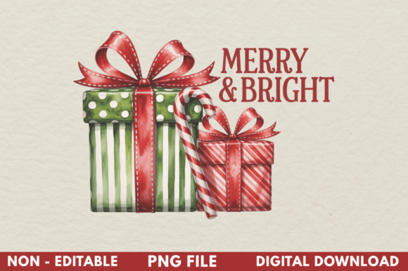 Christmas Candy and Gifts Watercolor PNG Review