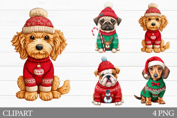 Christmas Dog Clipart. Christmas Dog PNG