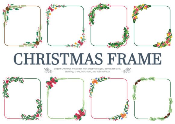Christmas Leaf Frame Set Collection: Illustrations for Brand Design