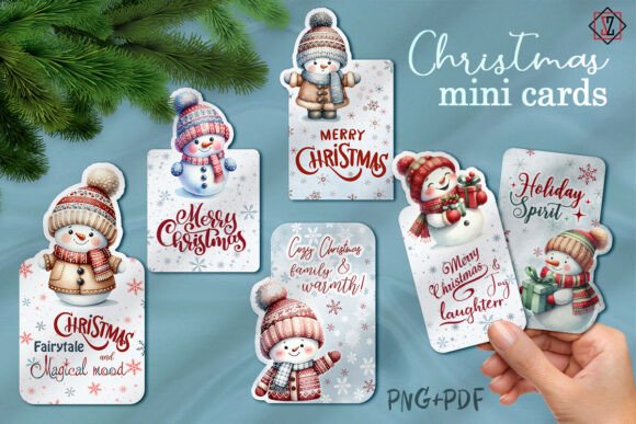 Christmas Mini Cards with Snowmen: A Designer’s Review of Seasonal Illustrations