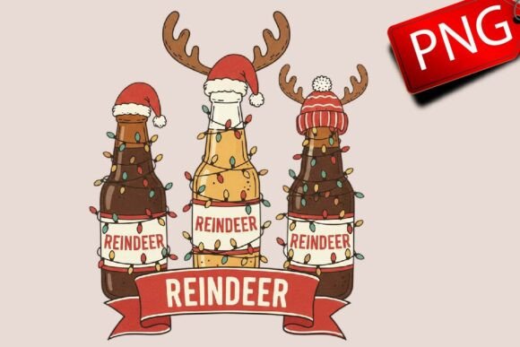 Christmas Reindeer Beer Clipart Png