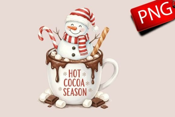 Christmas Snowman Hot Chocolate PNG: A Brand Designer’s Review of This Festive Illustrations Asset