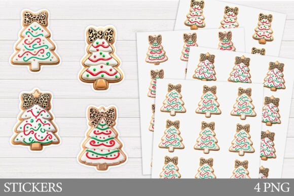 Christmas Tree Cookie Sticker Design for Illustrations