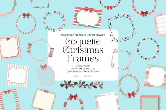 Coquette Christmas Frames PNG Cliparts Review