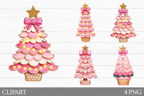 Crochet Christmas Tree Clipart for Brand Illustrations