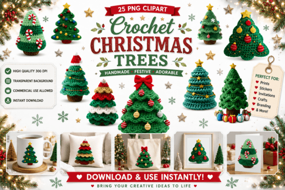 Crochet Christmas Trees Illustrations: A Designer’s Review for Seasonal Branding