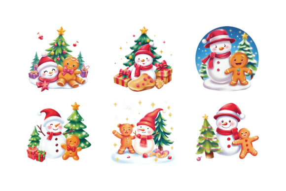 Cute Kawaii Christmas Characters Illustrations Review