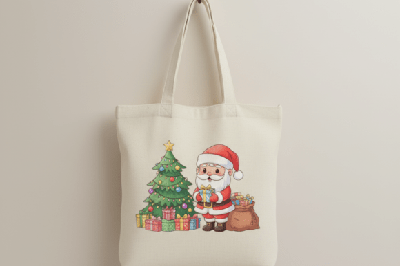 Cute Santa Christmas Tree Clipart for Illustrations