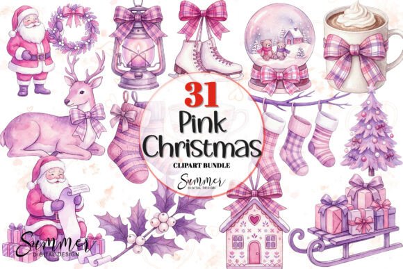 Cute Vibrant Pink Christmas Clipart Review