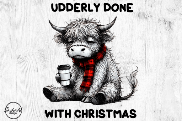 Highland Cow Sarcastic Christmas Png