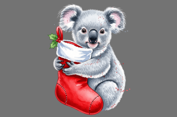 Koala Holding a Red Christmas Stocking Review for Bloggers and Designers