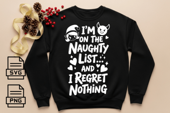 Naughty List SVG Funny Christmas Design Review for Illustrations