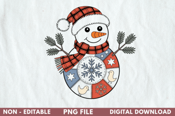 Patchwork Christmas Snowman PNG Clipart: A Seller’s Review