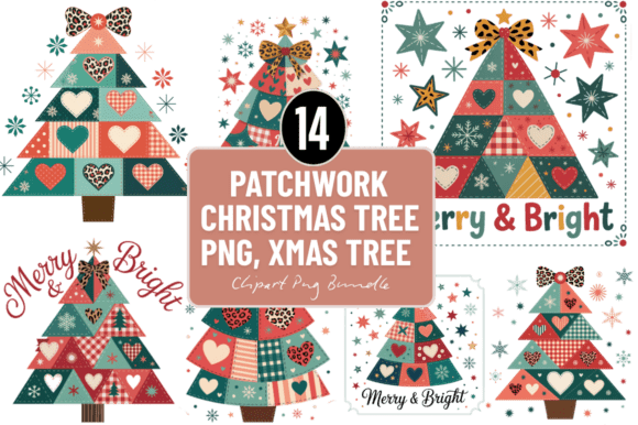 Patchwork Christmas Tree Png, Xmas Tree