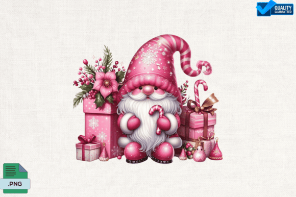 Pink Christmas Gnome Clipart PNG Review