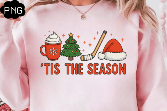 Tis the Season Hockey Christmas Xmas Png Illustrations
