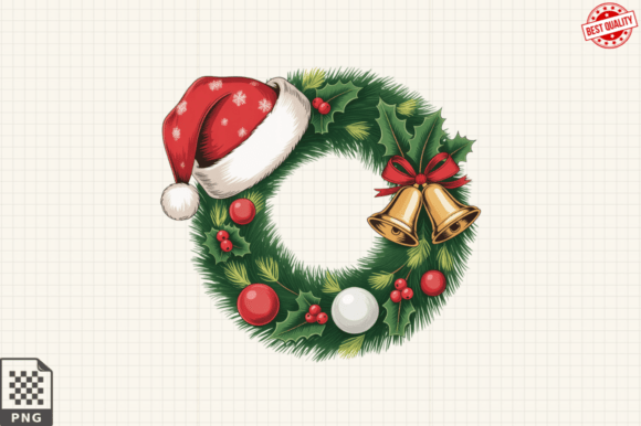 Watercolor Christmas Wreaths Clipart PNG for Blog Graphics